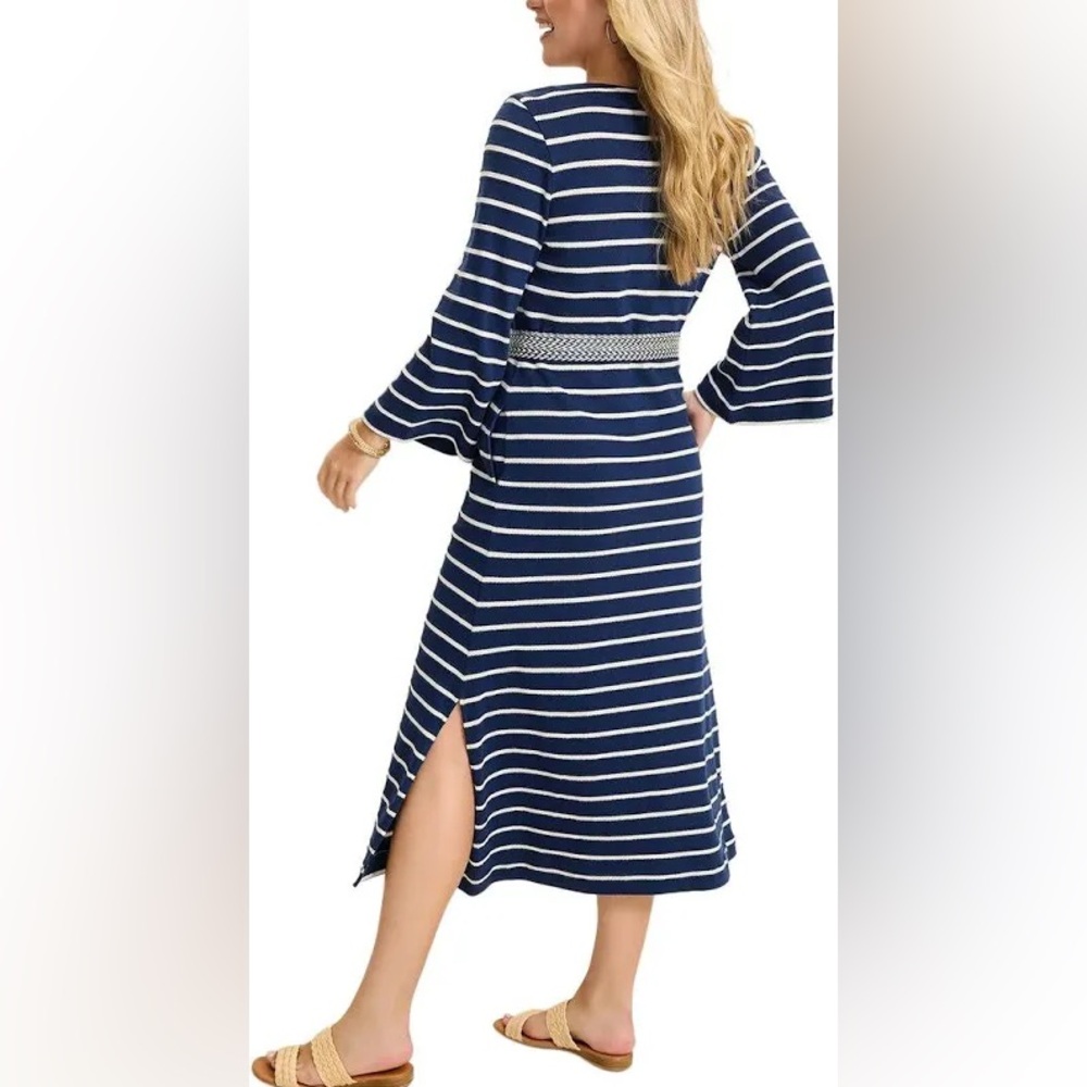 NWT Tommy Bahama
Sun Harbor Caftan V-Neck 3/4 Sleeve Tassel Self-Tie Midi Dress - Picture 3 of 4